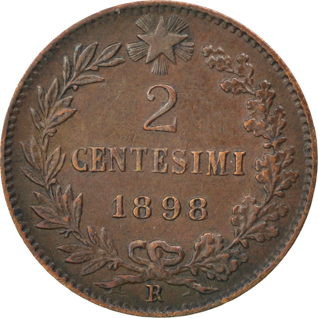 Munten, Italië, Umberto I, 2 Centesimi, 1898, Rome, PR, Koper, KM:30
