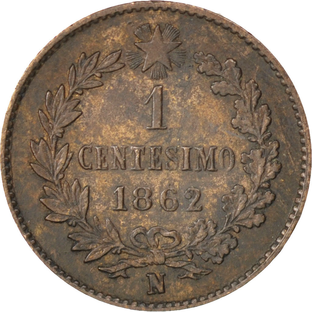Moneta, Włochy, Vittorio Emanuele II, Centesimo, 1862, Naples, AU(55-58)