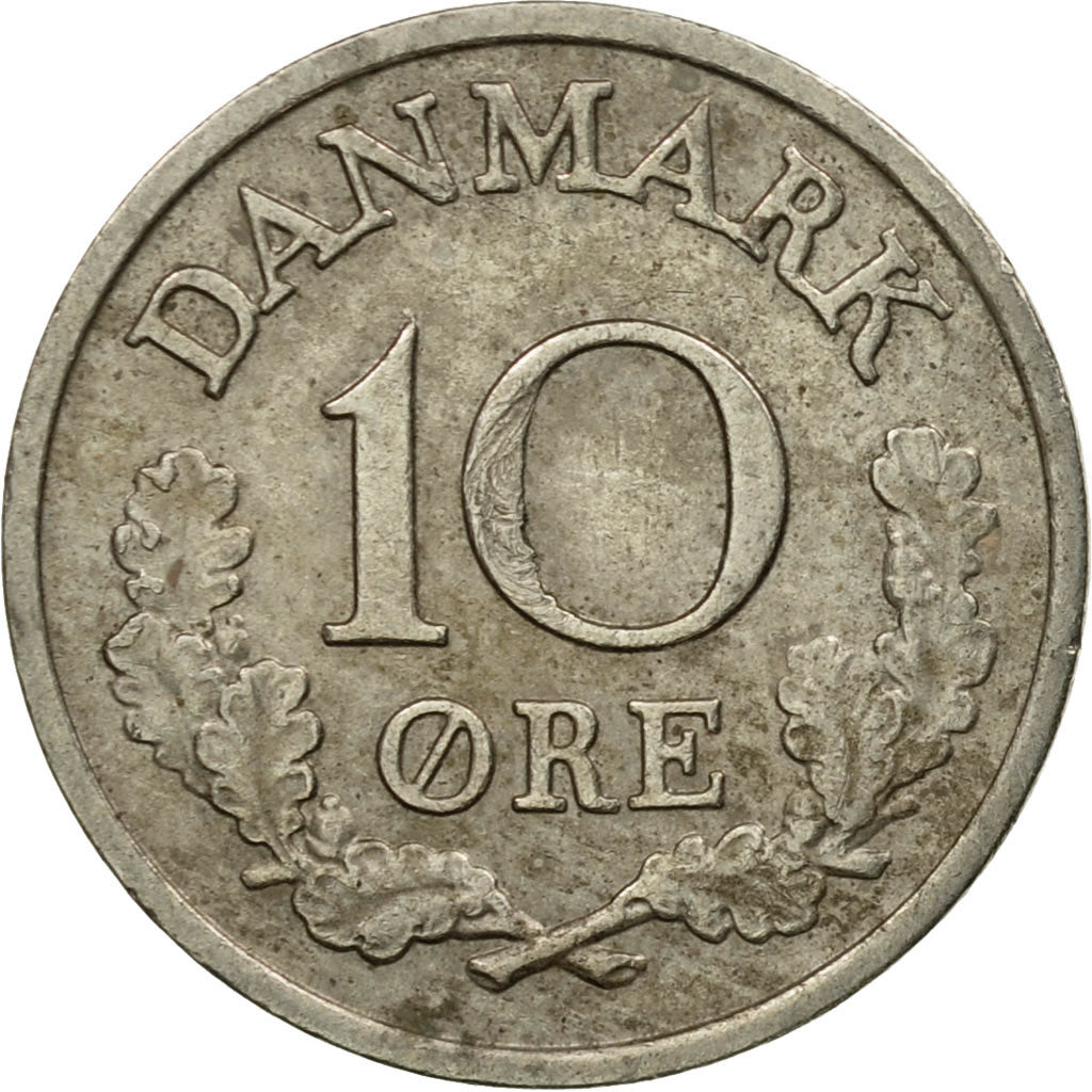 Coin, Denmark, Frederik IX, 10 Öre, 1969, Copenhagen, EF(40-45), Copper-nickel