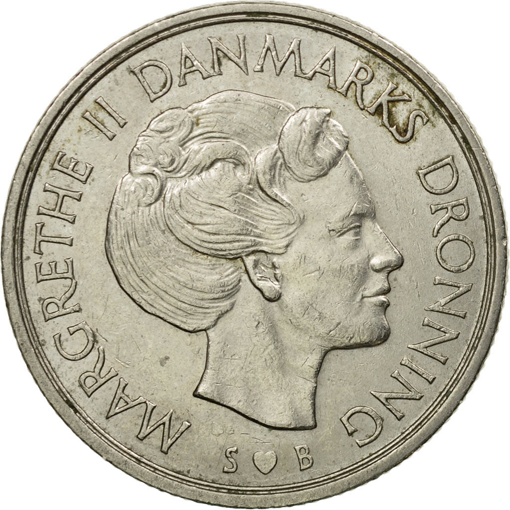 Moneta, Danimarca, Margrethe II, Krone, 1976, Copenhagen, BB, Rame-nichel
