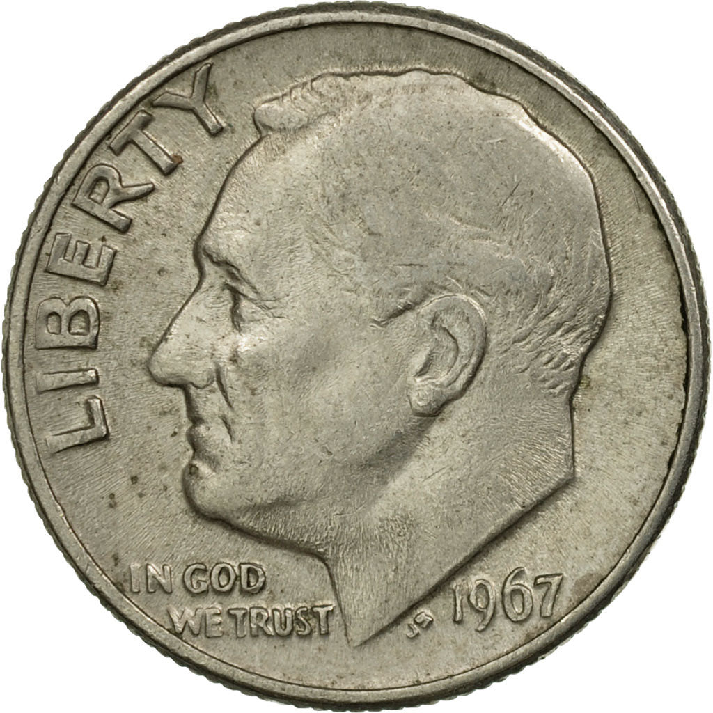 Moneda, Estados Unidos, Roosevelt Dime, Dime, 1967, U.S. Mint, Philadelphia