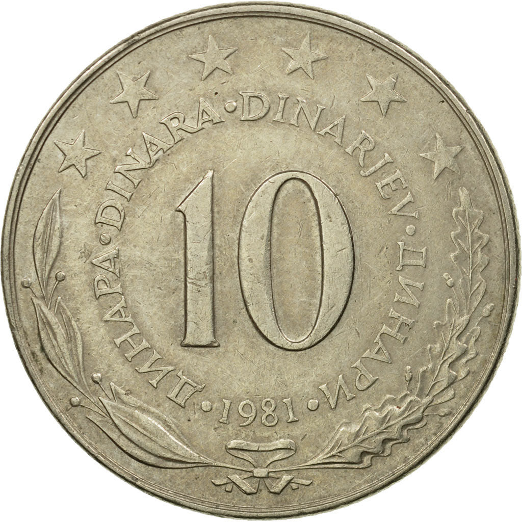 Coin, Yugoslavia, 10 Dinara, 1981, EF(40-45), Copper-nickel, KM:62