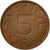 Coin, Sweden, Carl XVI Gustaf, 5 Öre, 1982, EF(40-45), Brass, KM:849a