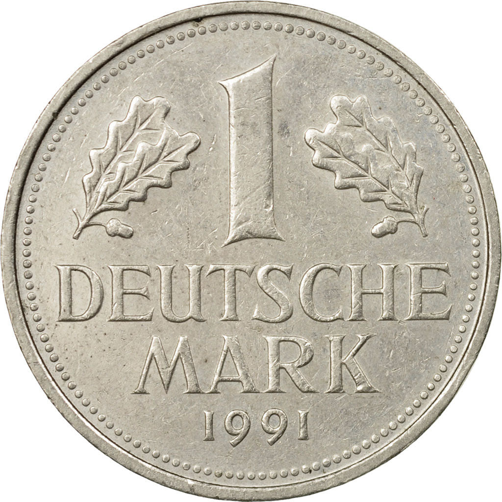Moneta, GERMANIA - REPUBBLICA FEDERALE, Mark, 1991, Stuttgart, BB, Rame-nichel