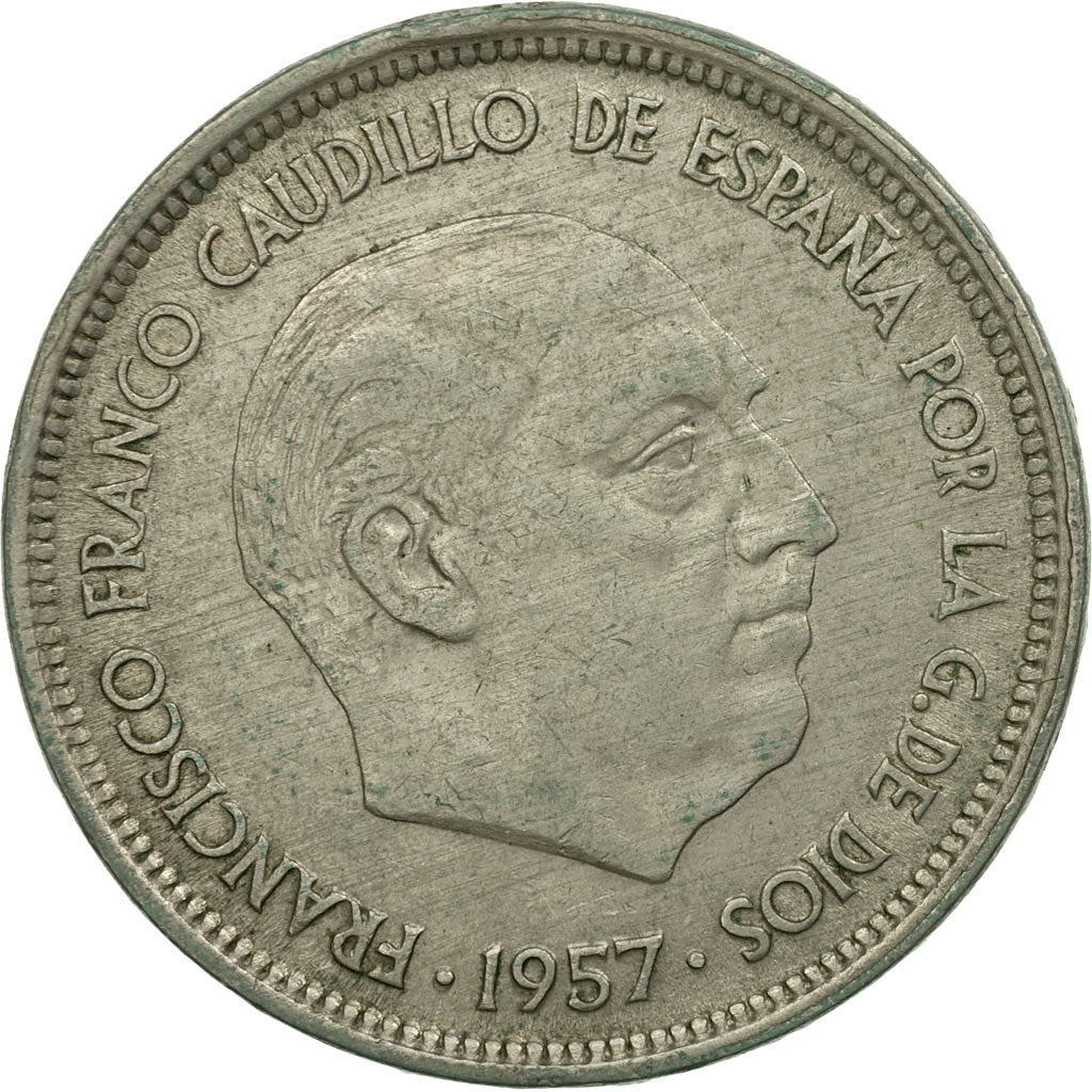 Moneda, España, Caudillo and regent, 50 Pesetas, 1958, MBC, Cobre - níquel