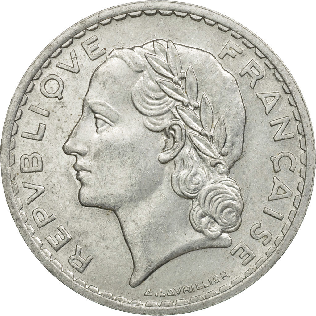 Münze, Frankreich, Lavrillier, 5 Francs, 1950, Paris, VZ, Aluminium, KM:888b.1