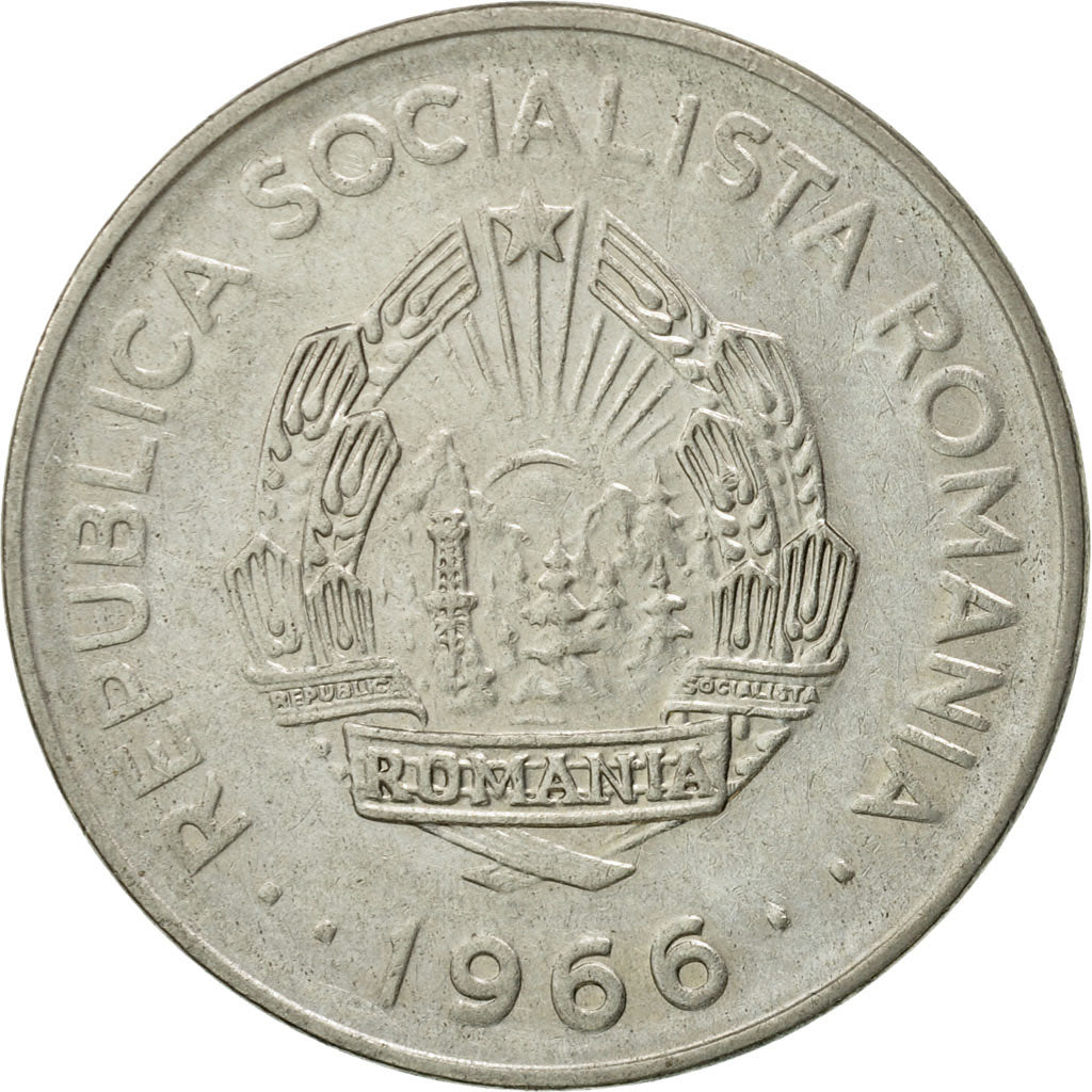 Coin, Romania, Leu, 1966, EF(40-45), Nickel Clad Steel, KM:95