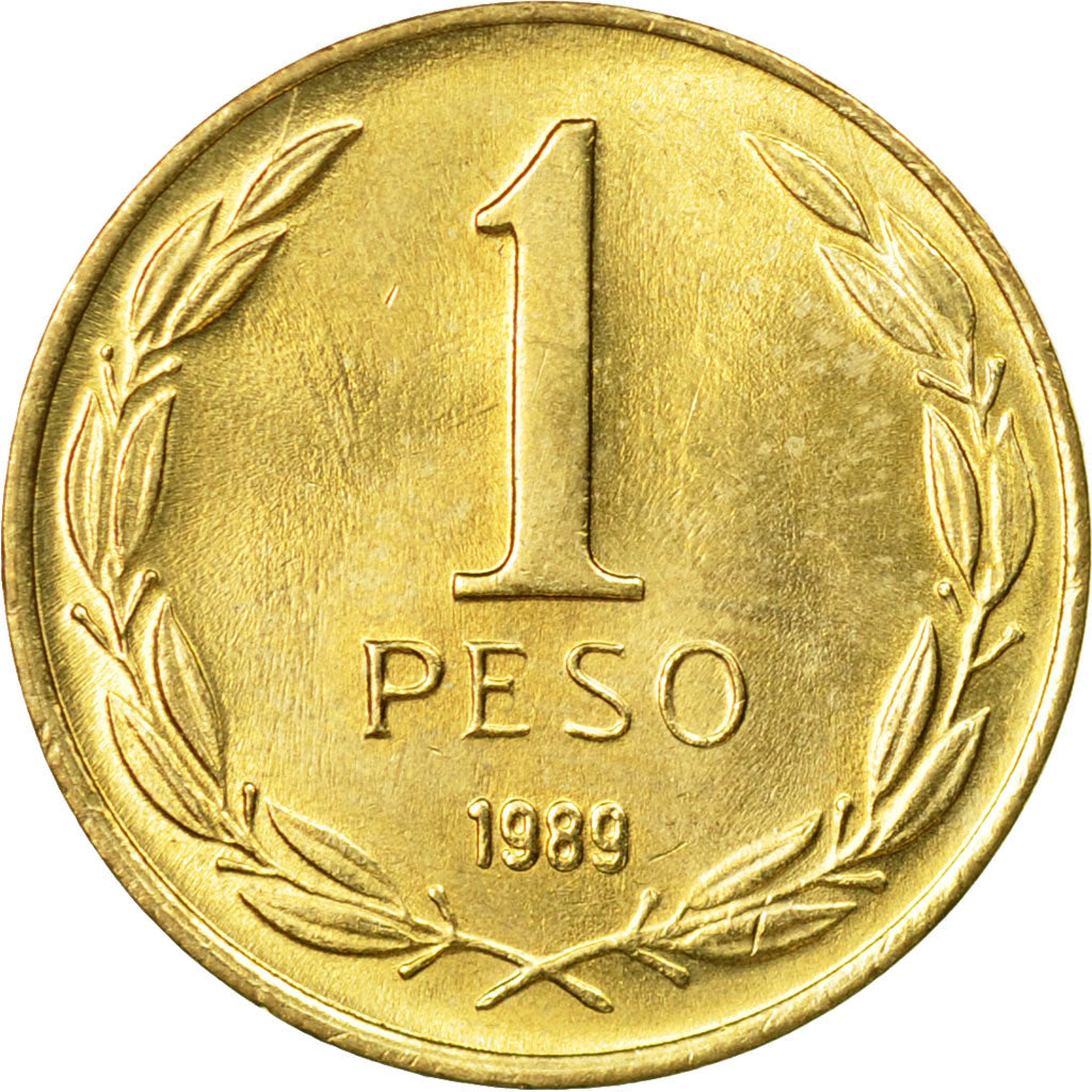 Münze, Chile, Peso, 1989, SS, Aluminum-Bronze, KM:216.2