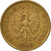 Moneda, Polonia, 5 Groszy, 1992, Warsaw, MBC, Latón, KM:278