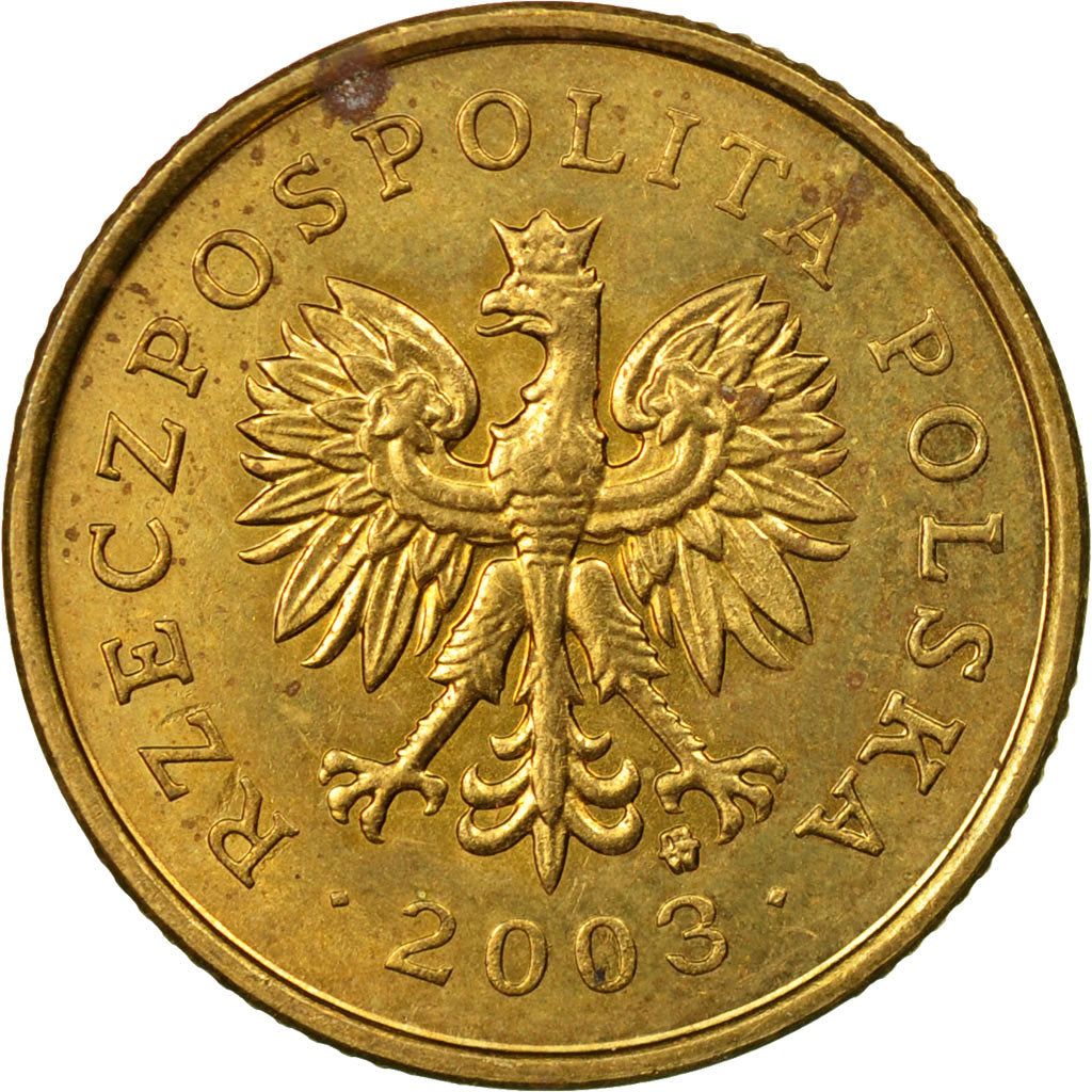Coin, Poland, 5 Groszy, 2003, Warsaw, EF(40-45), Brass, KM:278