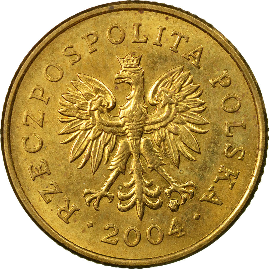 Monnaie, Pologne, 5 Groszy, 2004, Warsaw, TTB, Laiton, KM:278