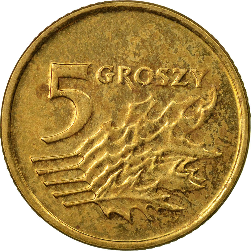 Coin, Poland, 5 Groszy, 2007, Warsaw, EF(40-45), Brass, KM:278