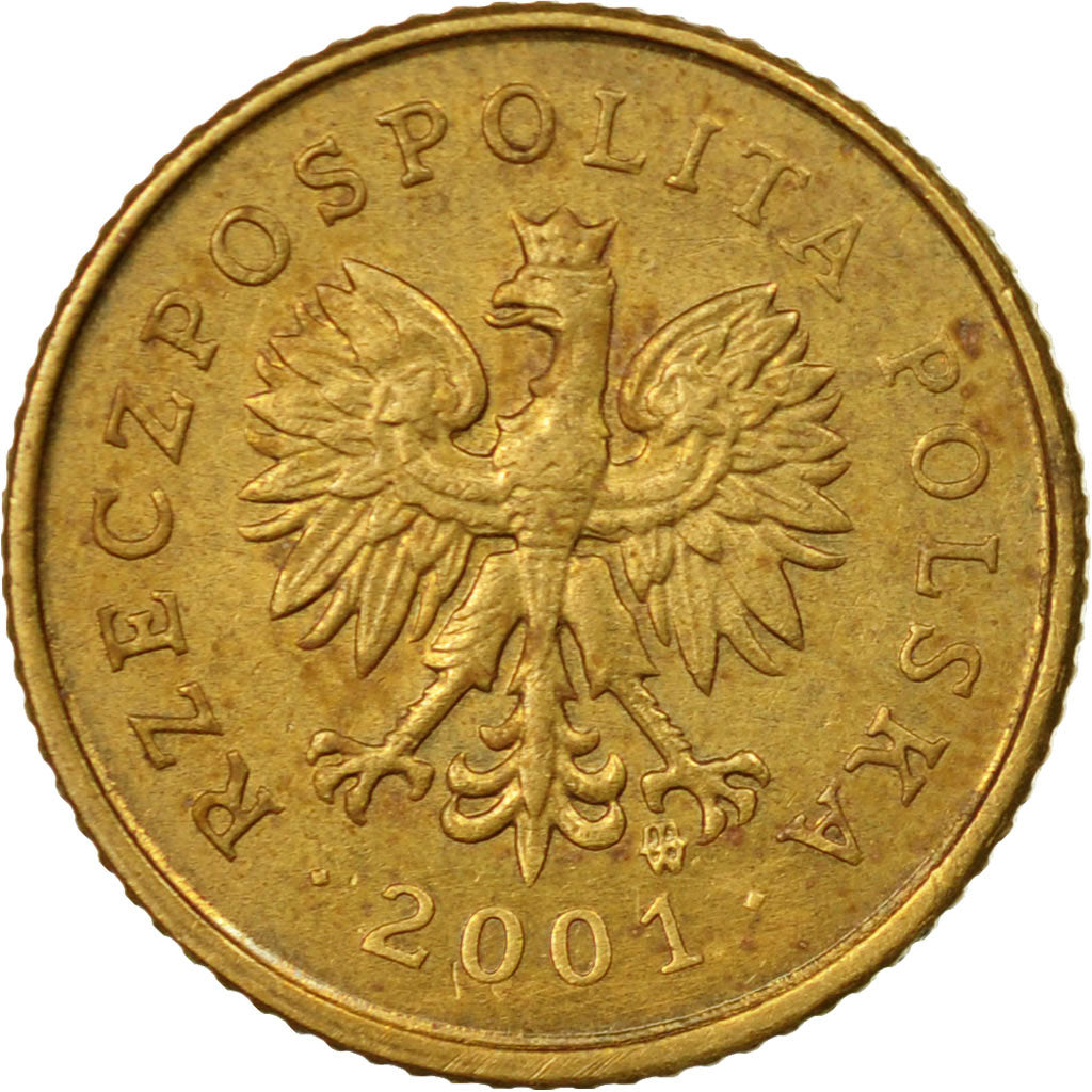 Coin, Poland, Grosz, 2001, Warsaw, EF(40-45), Brass, KM:276