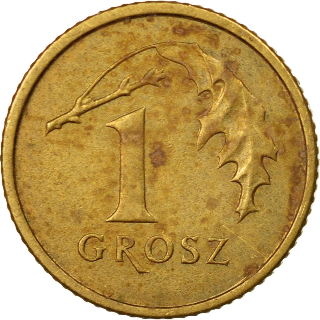 Coin, Poland, Grosz, 2001, Warsaw, EF(40-45), Brass, KM:276