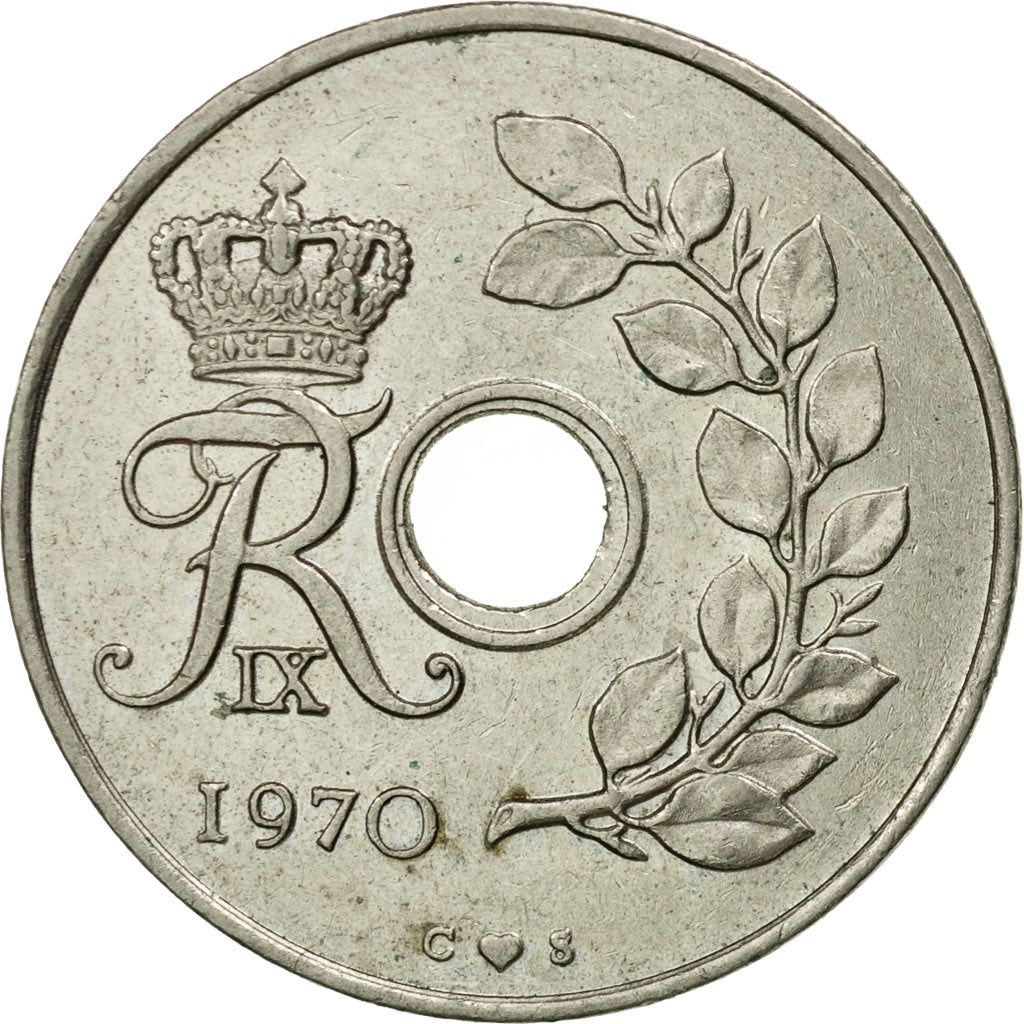 Munten, Denemarken, Frederik IX, 25 Öre, 1970, Copenhagen, ZF, Copper-nickel