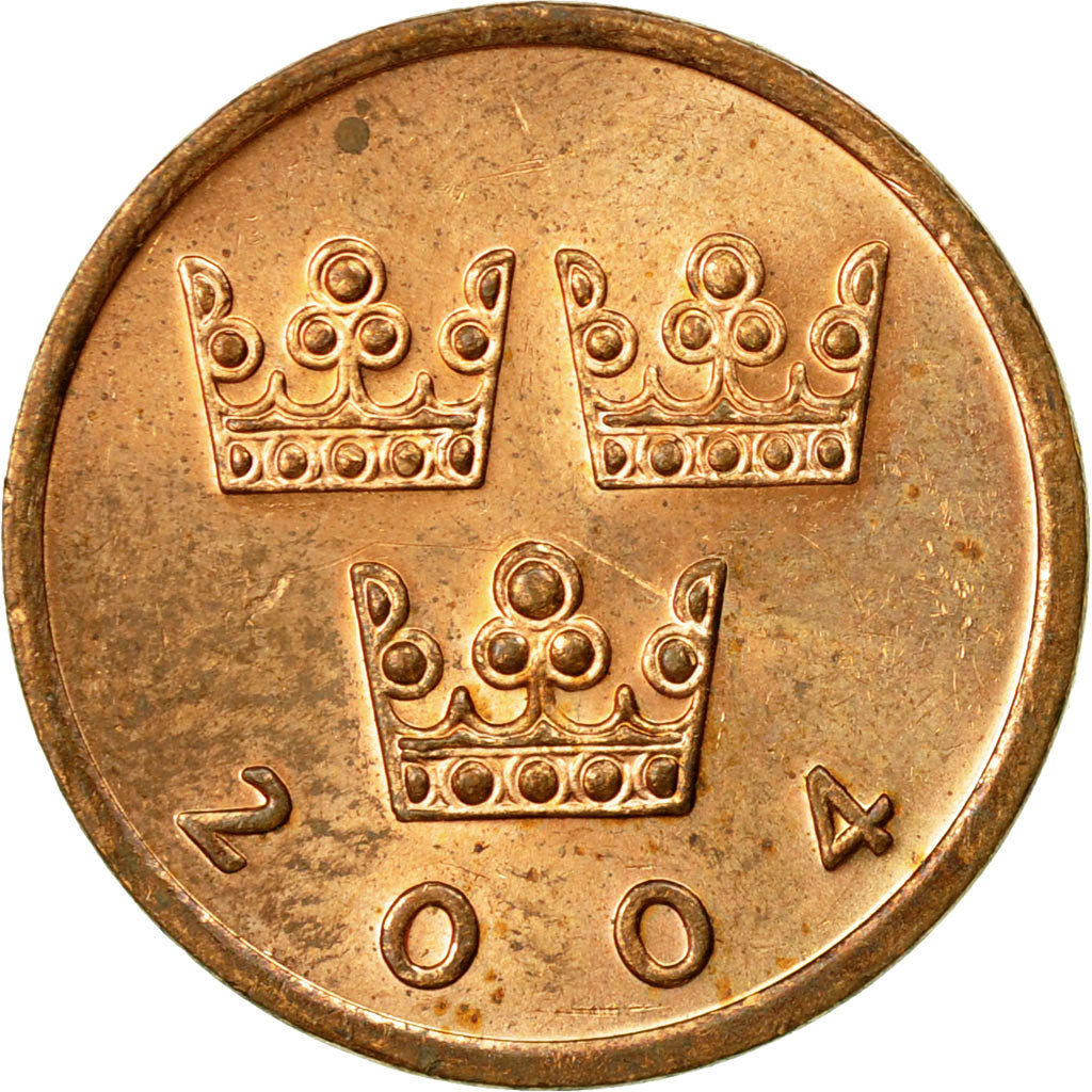 Moneta, Svezia, Carl XVI Gustaf, 50 Öre, 2004, BB, Bronzo, KM:878