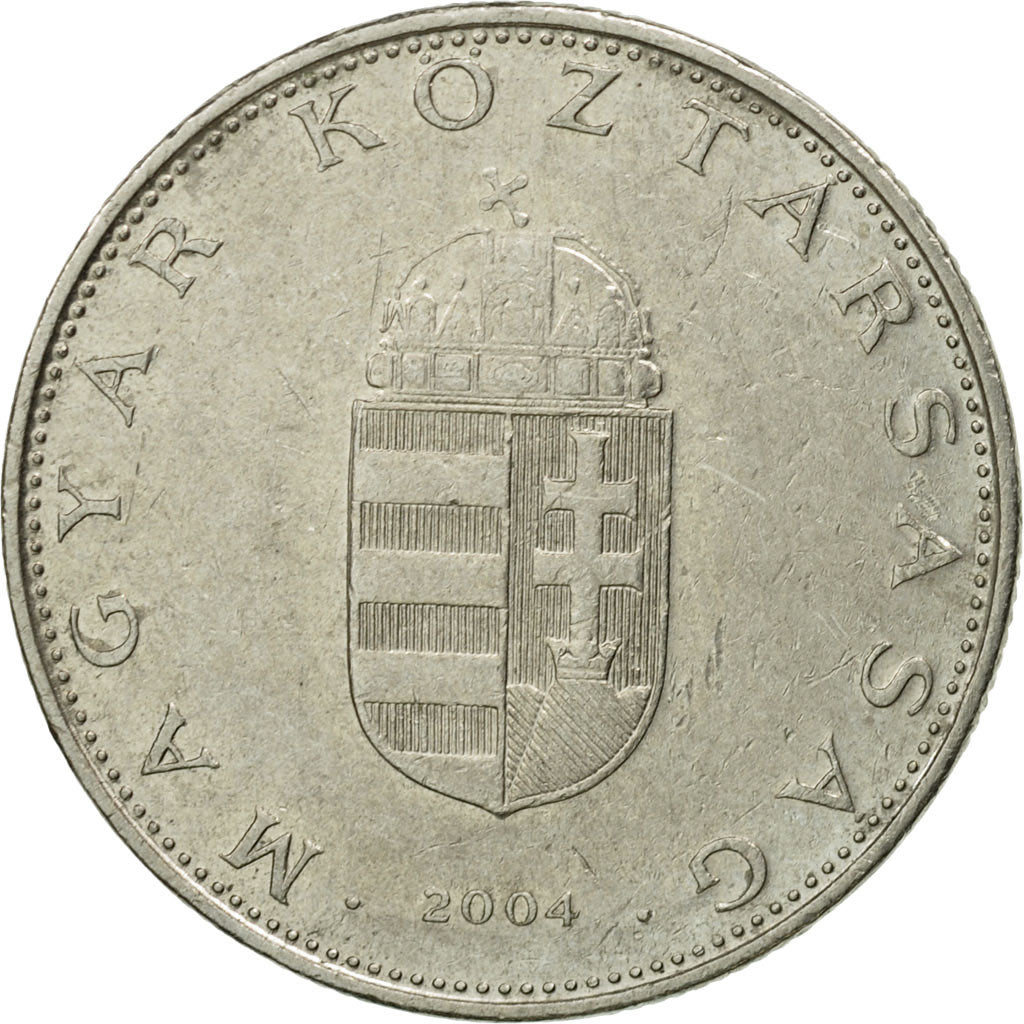 Coin, Hungary, 10 Forint, 2004, EF(40-45), Copper-nickel, KM:695
