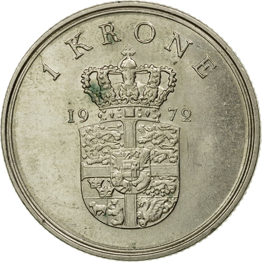 Moneta, Danimarca, Frederik IX, Krone, 1972, Copenhagen, BB, Rame-nichel