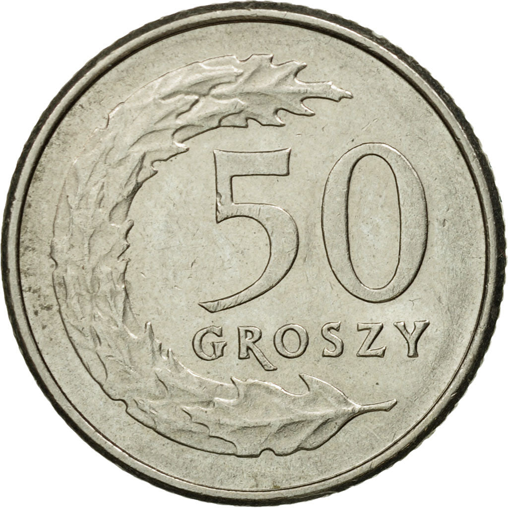 Moneda, Polonia, 50 Groszy, 1995, Warsaw, MBC, Cobre - níquel, KM:281