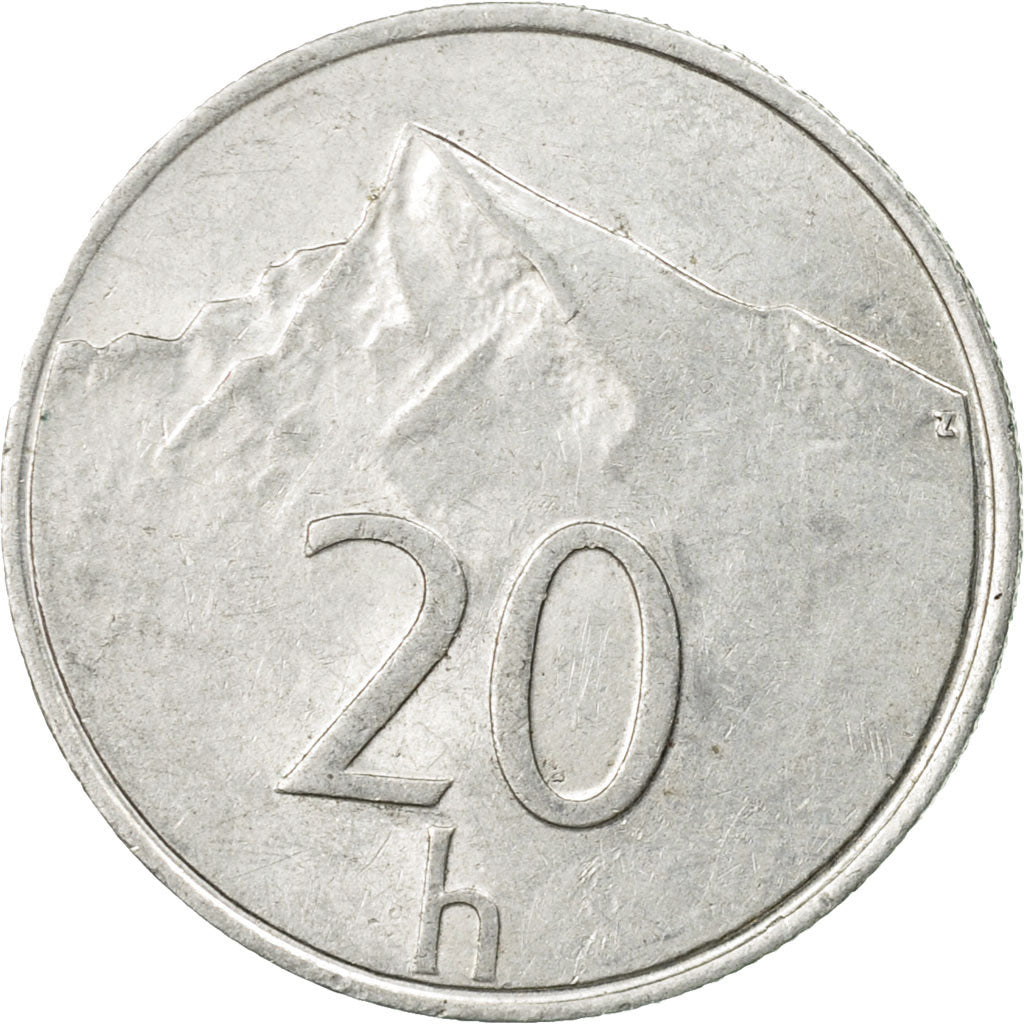 Moneta, Slovacchia, 20 Halierov, 1993, BB, Alluminio, KM:18