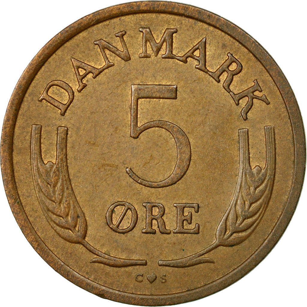 Coin, Denmark, Frederik IX, 5 Öre, 1969, Copenhagen, EF(40-45), Bronze