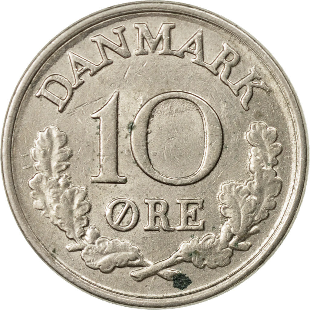 Coin, Denmark, Frederik IX, 10 Öre, 1965, Copenhagen, EF(40-45), Copper-nickel