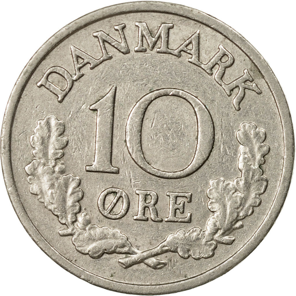 Coin, Denmark, Frederik IX, 10 Öre, 1966, Copenhagen, EF(40-45), Copper-nickel