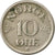 Moneta, Norvegia, Haakon VII, 10 Öre, 1953, BB, Rame-nichel, KM:396