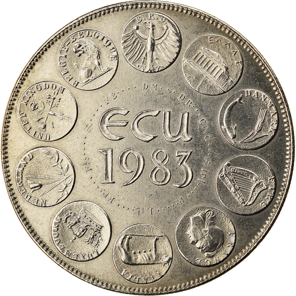 Francia, medaglia, Ecu Europa, Europe Assise, Politics, Society, War, 1983