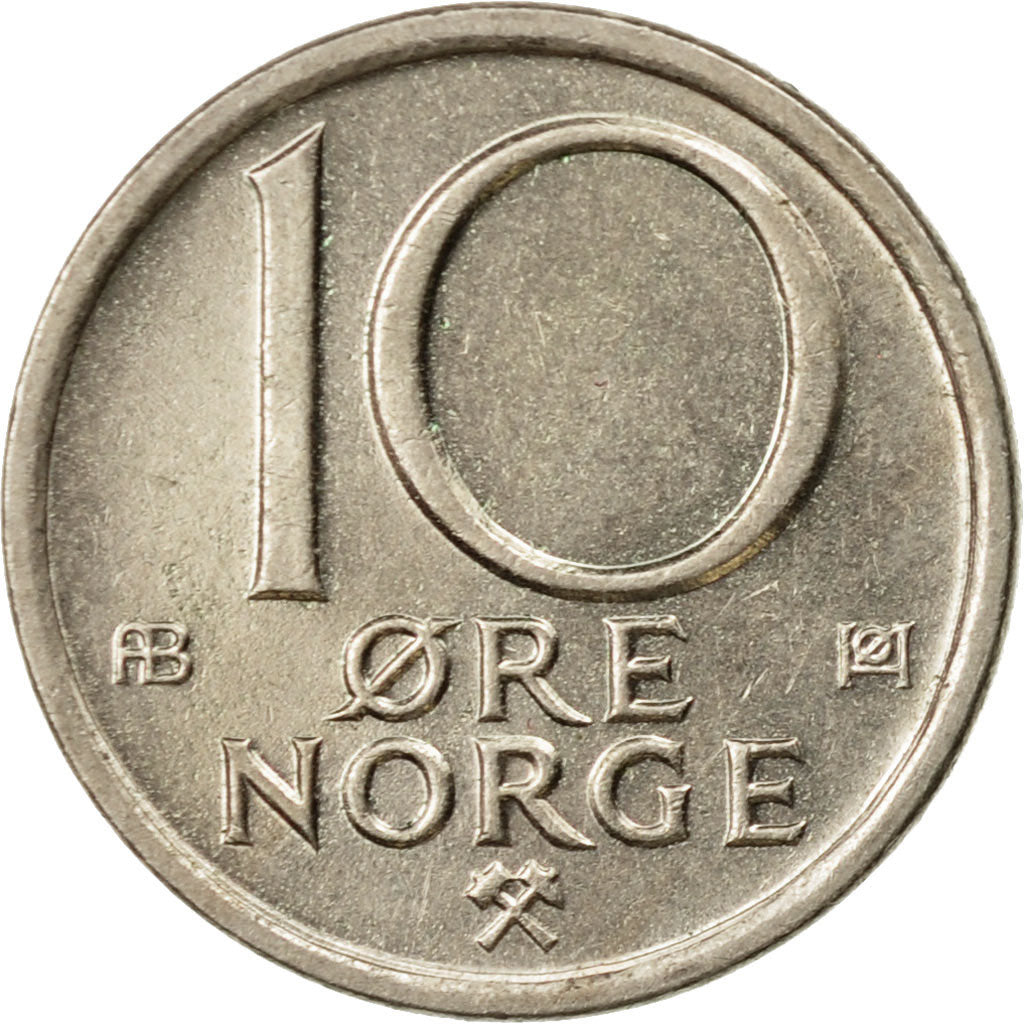 Coin, Norway, Olav V, 10 Öre, 1978, EF(40-45), Copper-nickel, KM:416