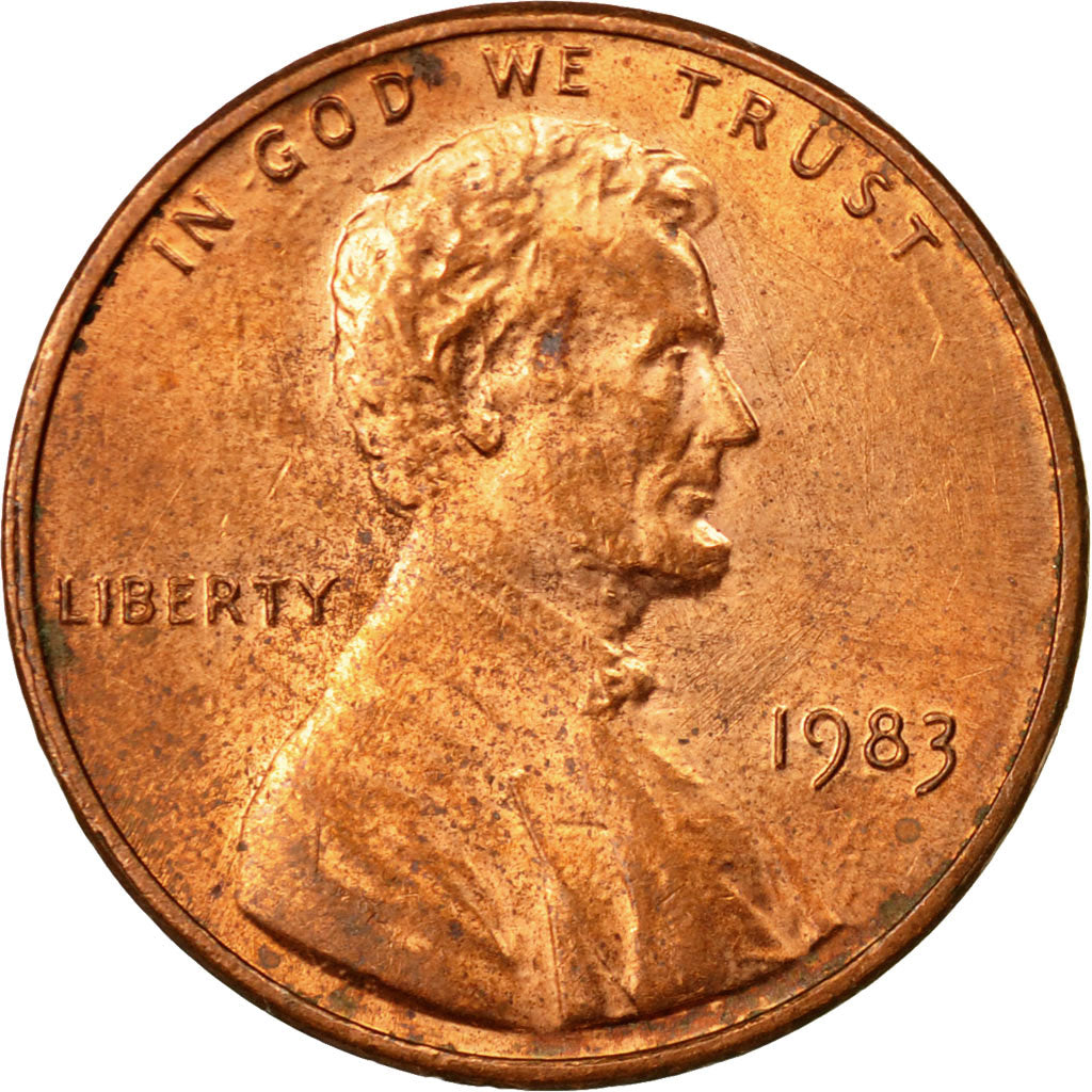 Coin, United States, Lincoln Cent, Cent, 1983, U.S. Mint, Philadelphia