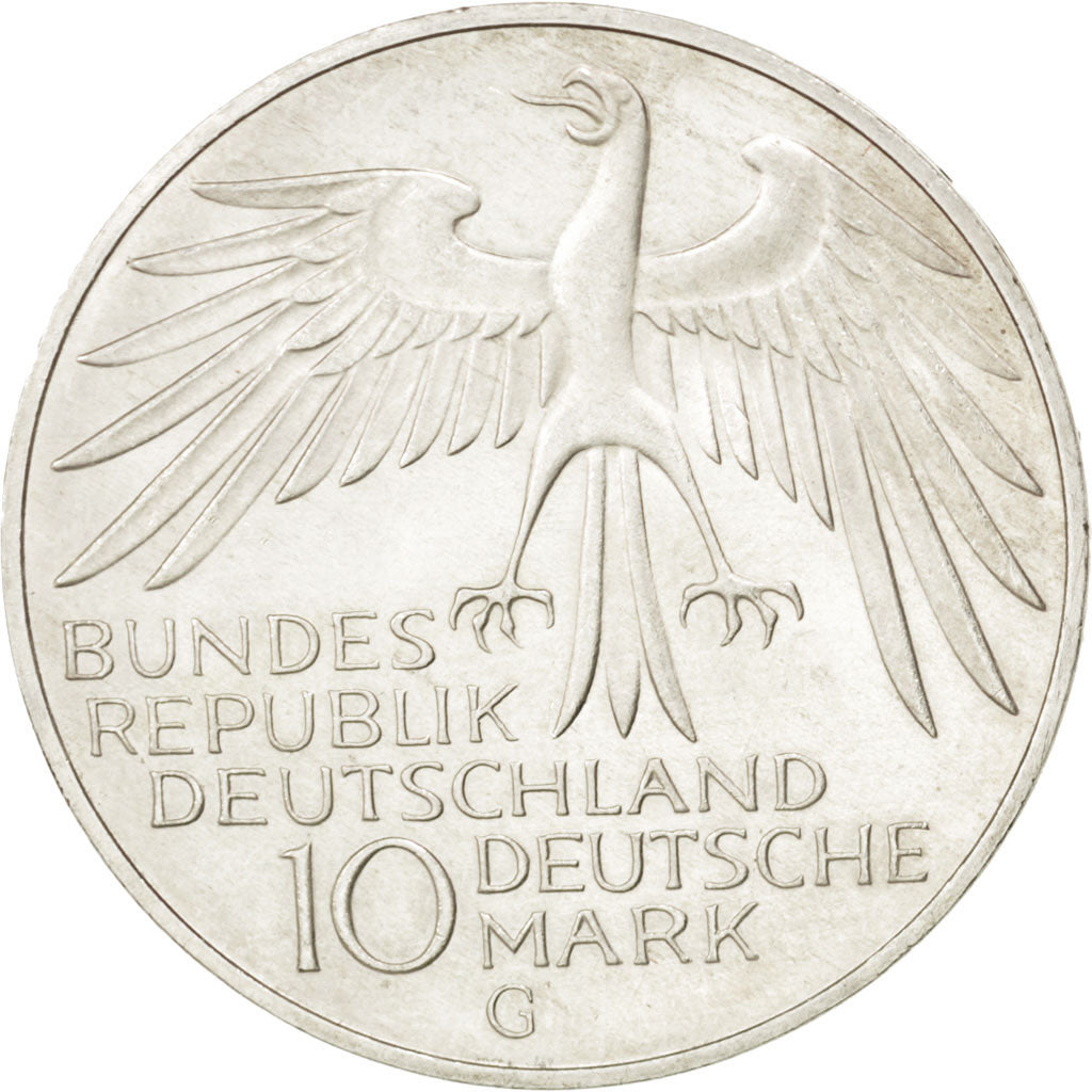 Monnaie, République fédérale allemande, 10 Mark, 1972, Karlsruhe, FDC