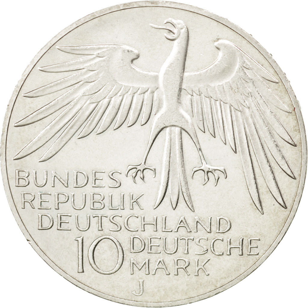 Monnaie, République fédérale allemande, 10 Mark, 1972, Hambourg, FDC, Argent