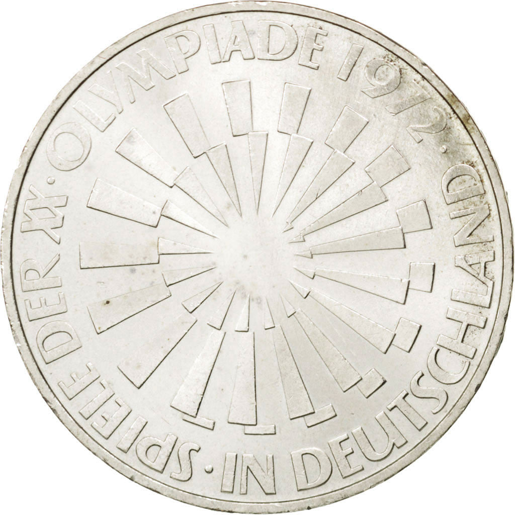 Coin, GERMANY - FEDERAL REPUBLIC, 10 Mark, 1972, Munich, MS(63), Silver, KM:130