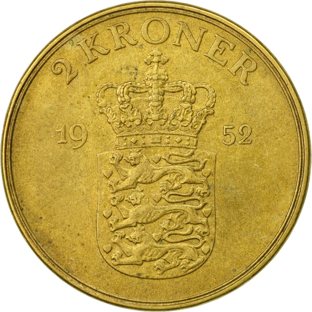 Coin, Denmark, Frederik IX, 2 Kroner, 1952, Copenhagen, EF(40-45)