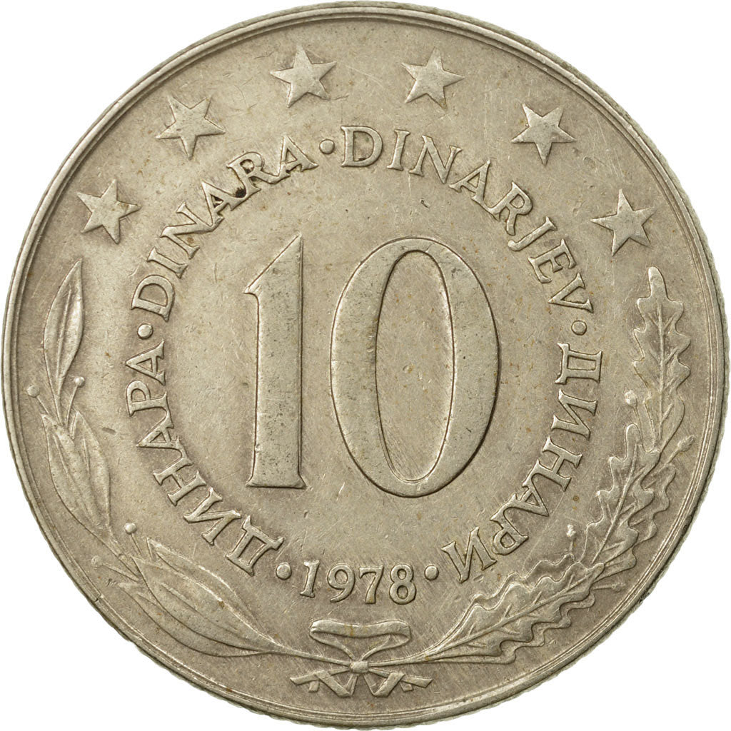 Coin, Yugoslavia, 10 Dinara, 1978, EF(40-45), Copper-nickel, KM:62