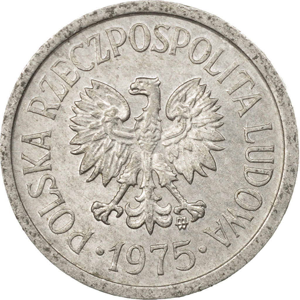 Moneda, Polonia, 10 Groszy, 1975, Warsaw, MBC, Aluminio, KM:AA47