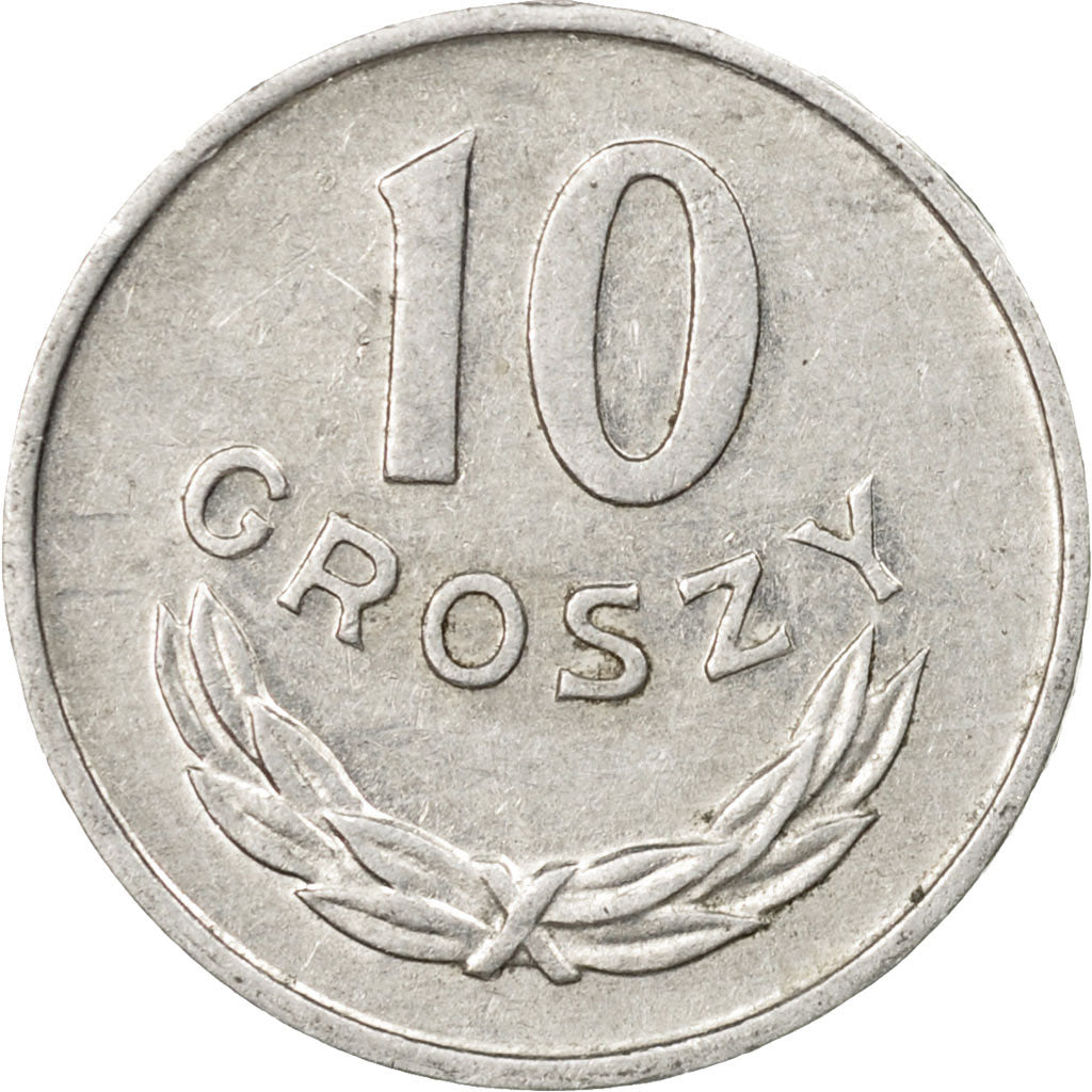 Coin, Poland, 10 Groszy, 1977, Warsaw, EF(40-45), Aluminum, KM:AA47