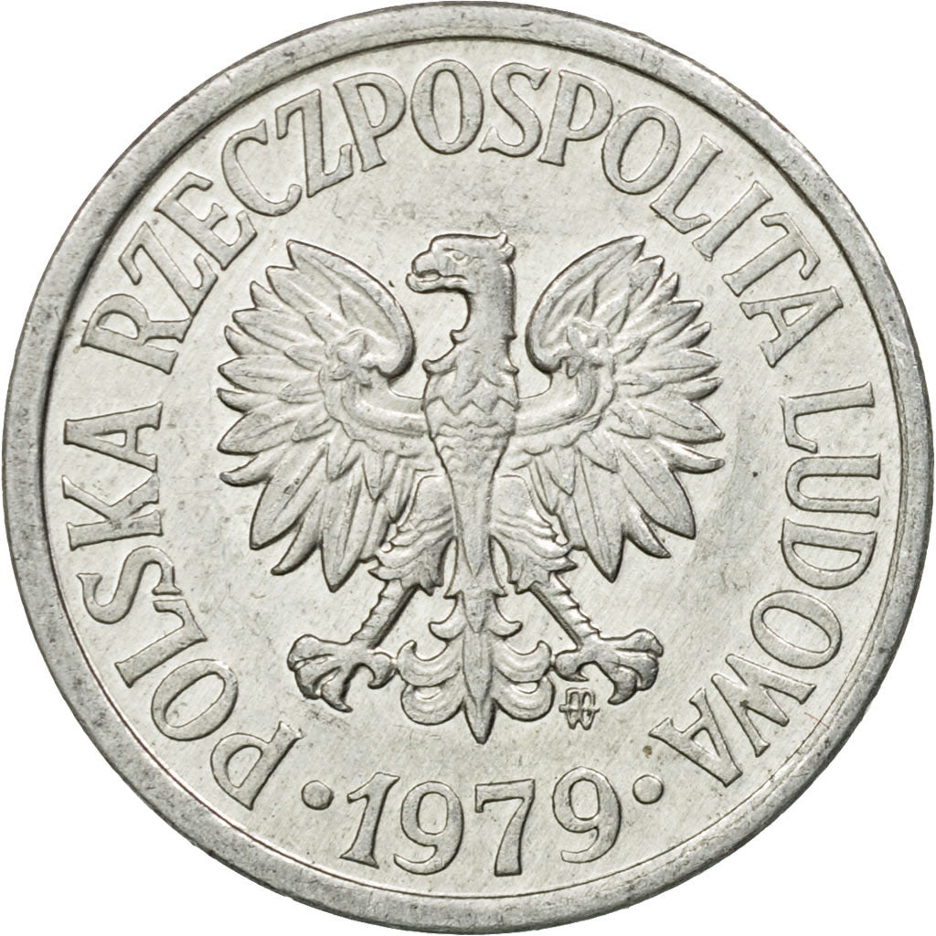 Coin, Poland, 10 Groszy, 1979, Warsaw, EF(40-45), Aluminum, KM:AA47