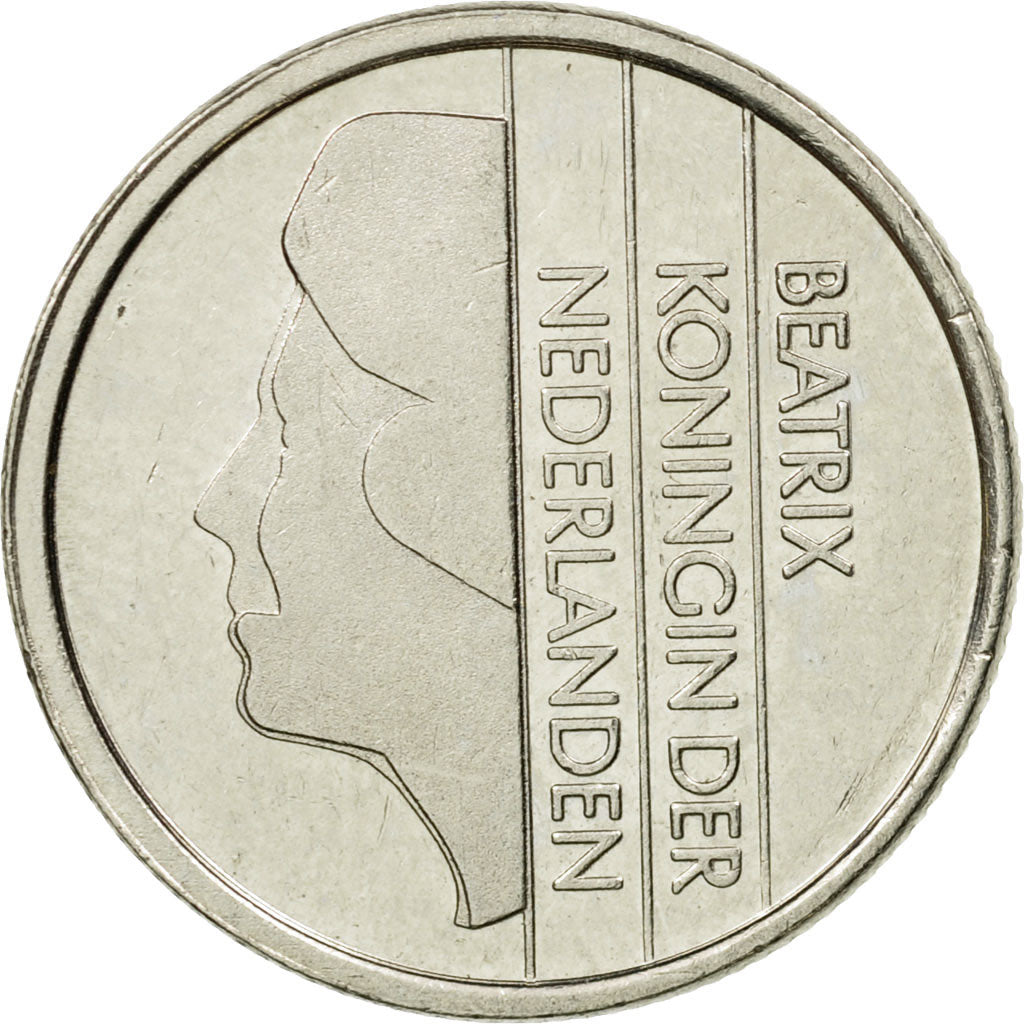 Moneda, Países Bajos, Beatrix, 25 Cents, 1989, MBC, Níquel, KM:204