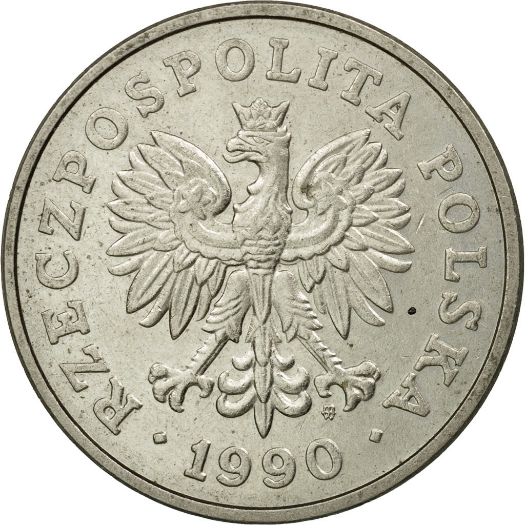 Moneta, Polonia, 50 Zlotych, 1990, Warsaw, BB, Rame-nichel, KM:216