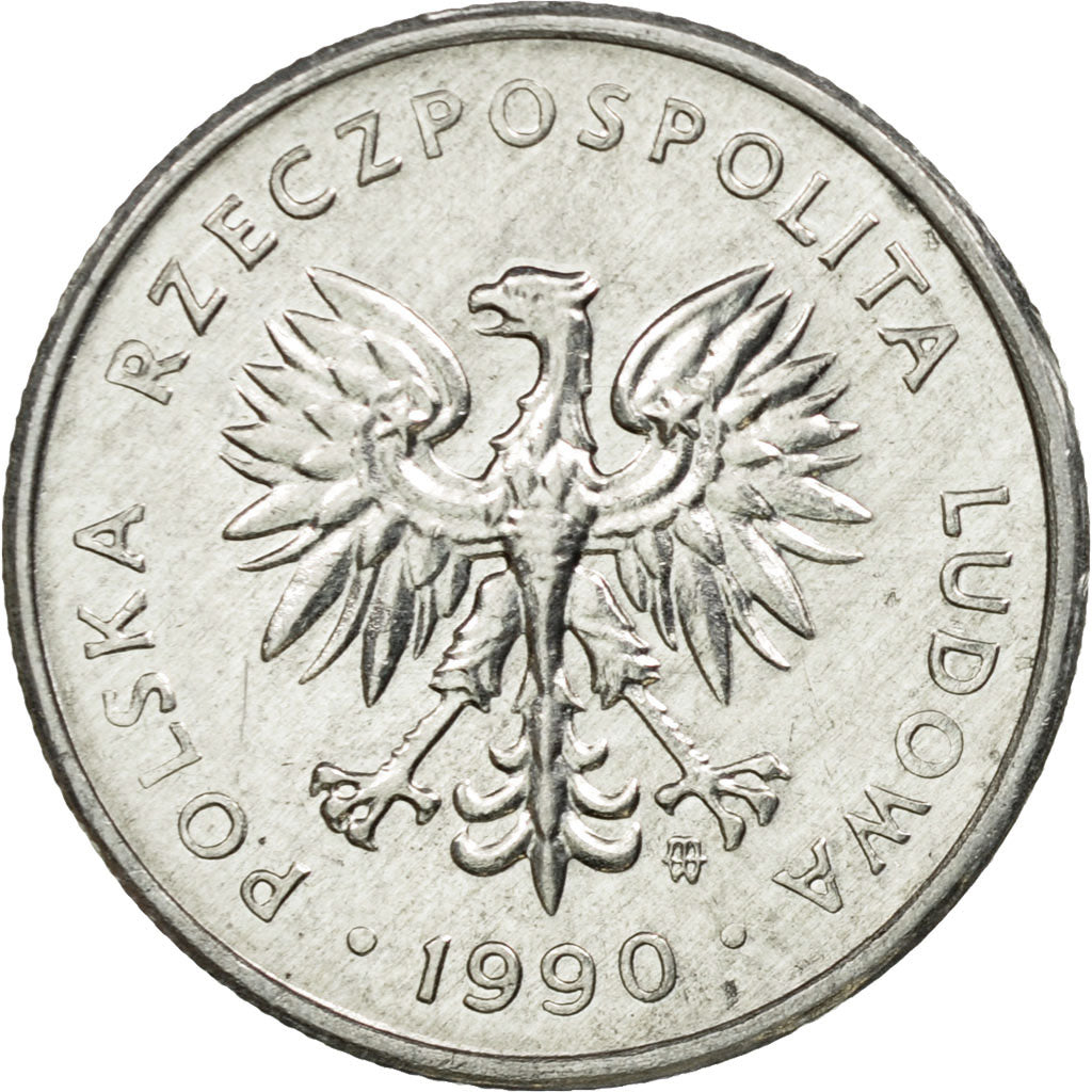 Coin, Poland, 2 Zlote, 1990, Warsaw, AU(55-58), Aluminum, KM:80.3