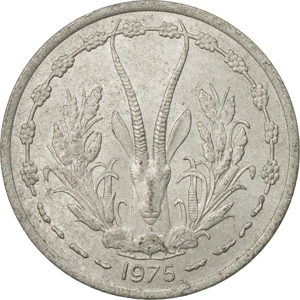 Münze, West African States, Franc, 1975, Paris, SS, Aluminium, KM:3.1