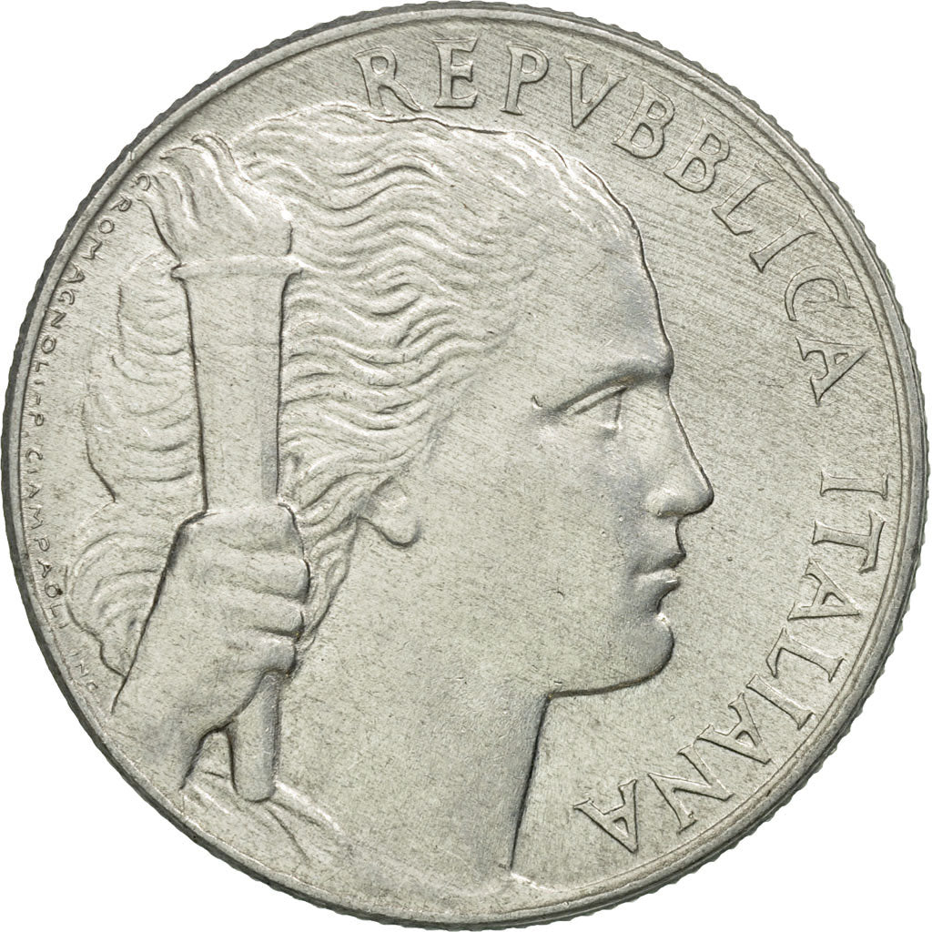 Coin, Italy, 5 Lire, 1949, Rome, EF(40-45), Aluminum, KM:89