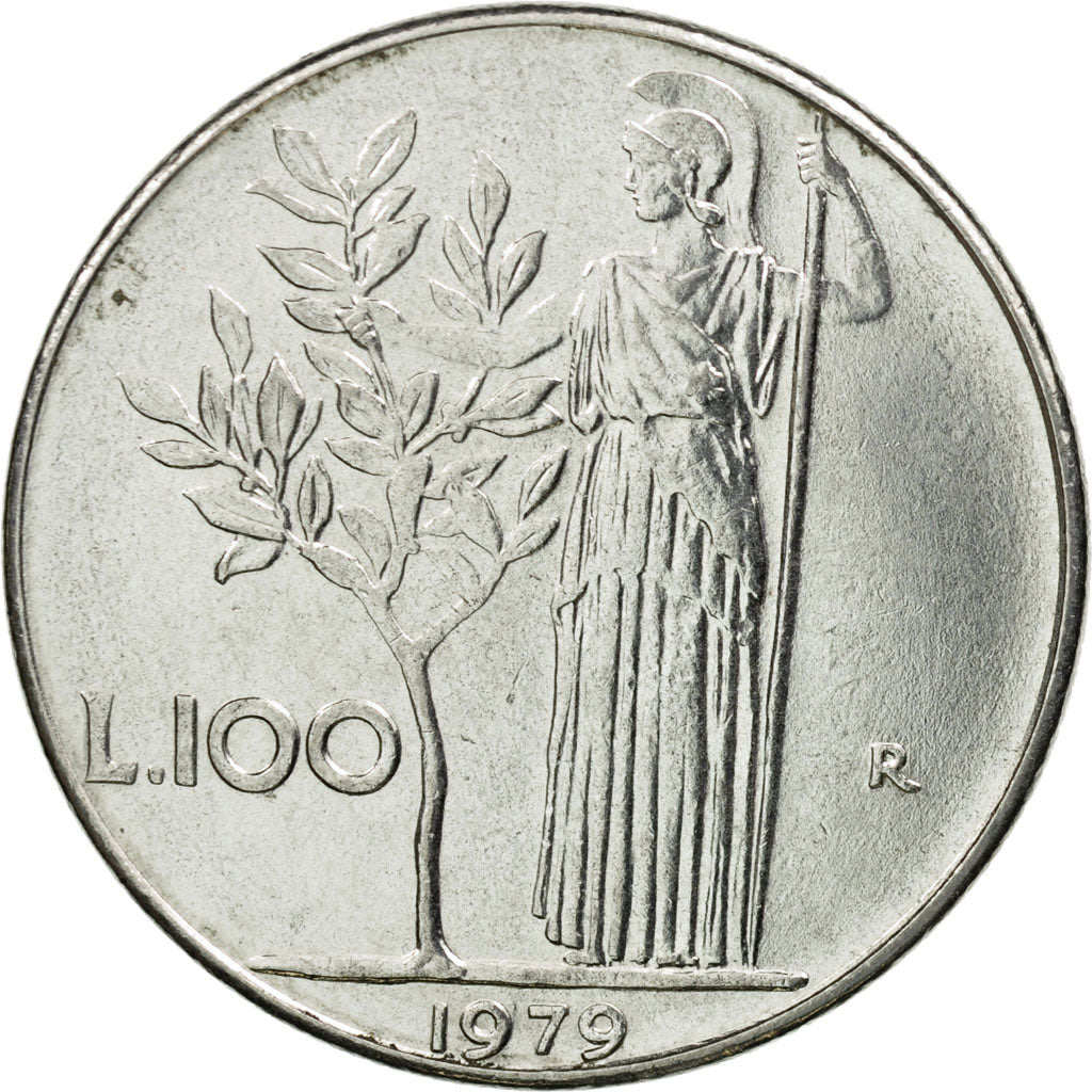 Coin, Italy, 100 Lire, 1979, Rome, EF(40-45), Stainless Steel, KM:96.1