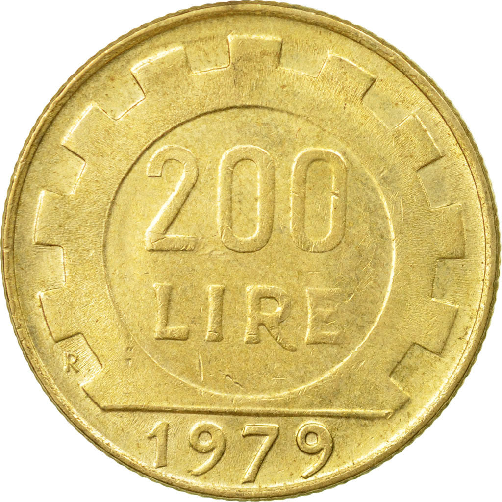 Moneda, Italia, 200 Lire, 1979, Rome, MBC, Aluminio - bronce, KM:105