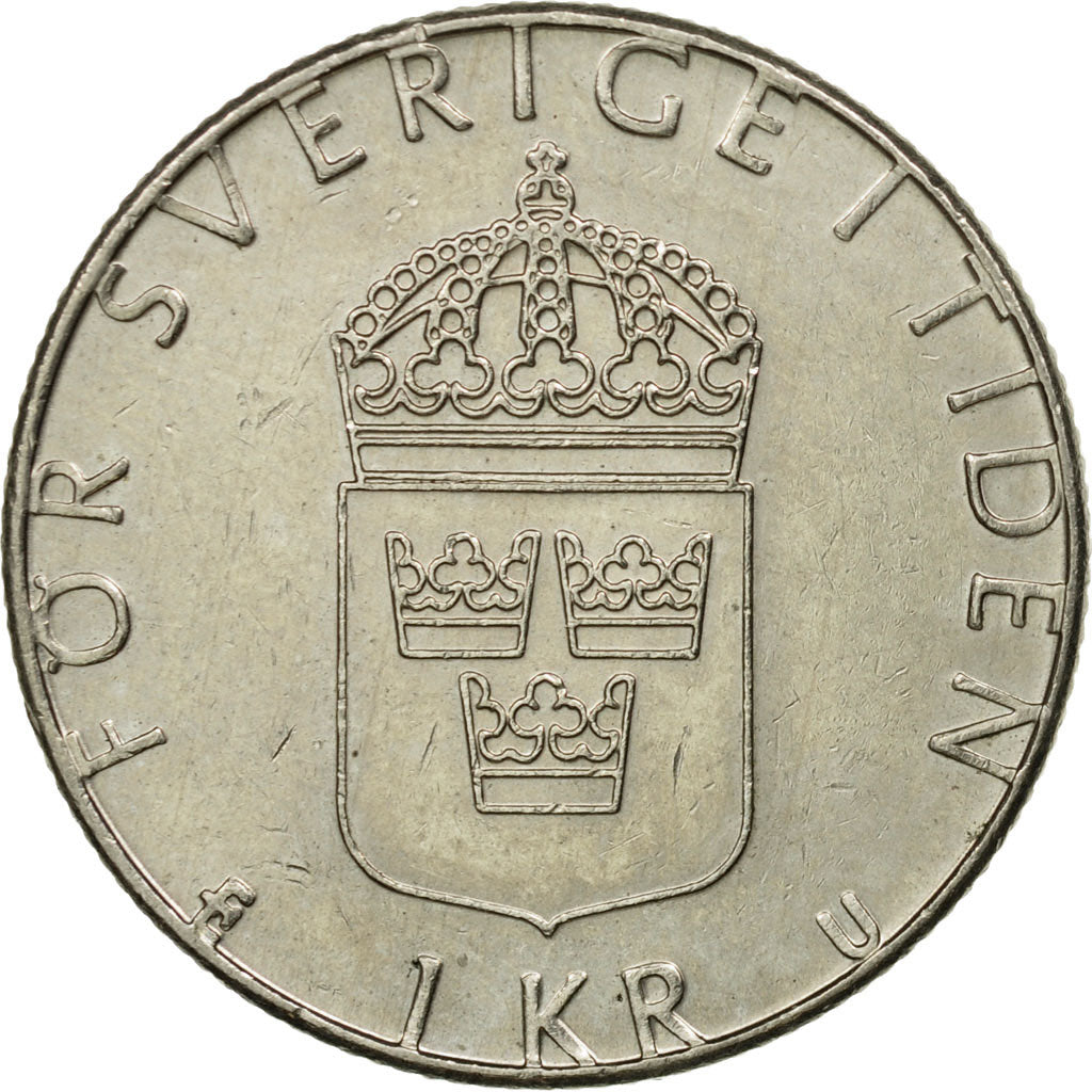 Moneta, Svezia, Carl XVI Gustaf, Krona, 1977, BB, Rame ricoperto in rame-nichel