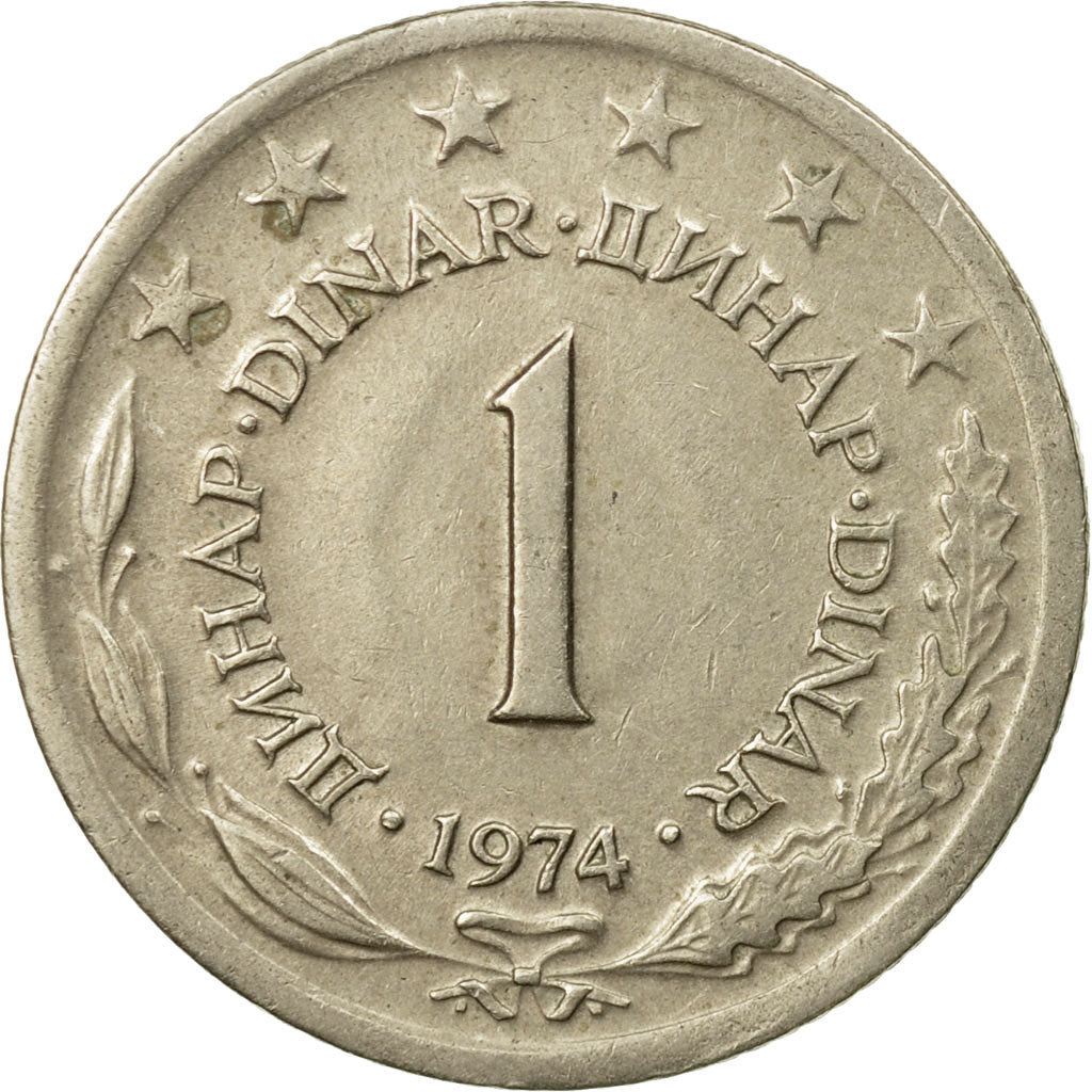 Coin, Yugoslavia, Dinar, 1974, EF(40-45), Copper-Nickel-Zinc, KM:59