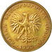 Coin, Poland, 10 Zlotych, 1990, Warsaw, EF(40-45), Brass, KM:152.2