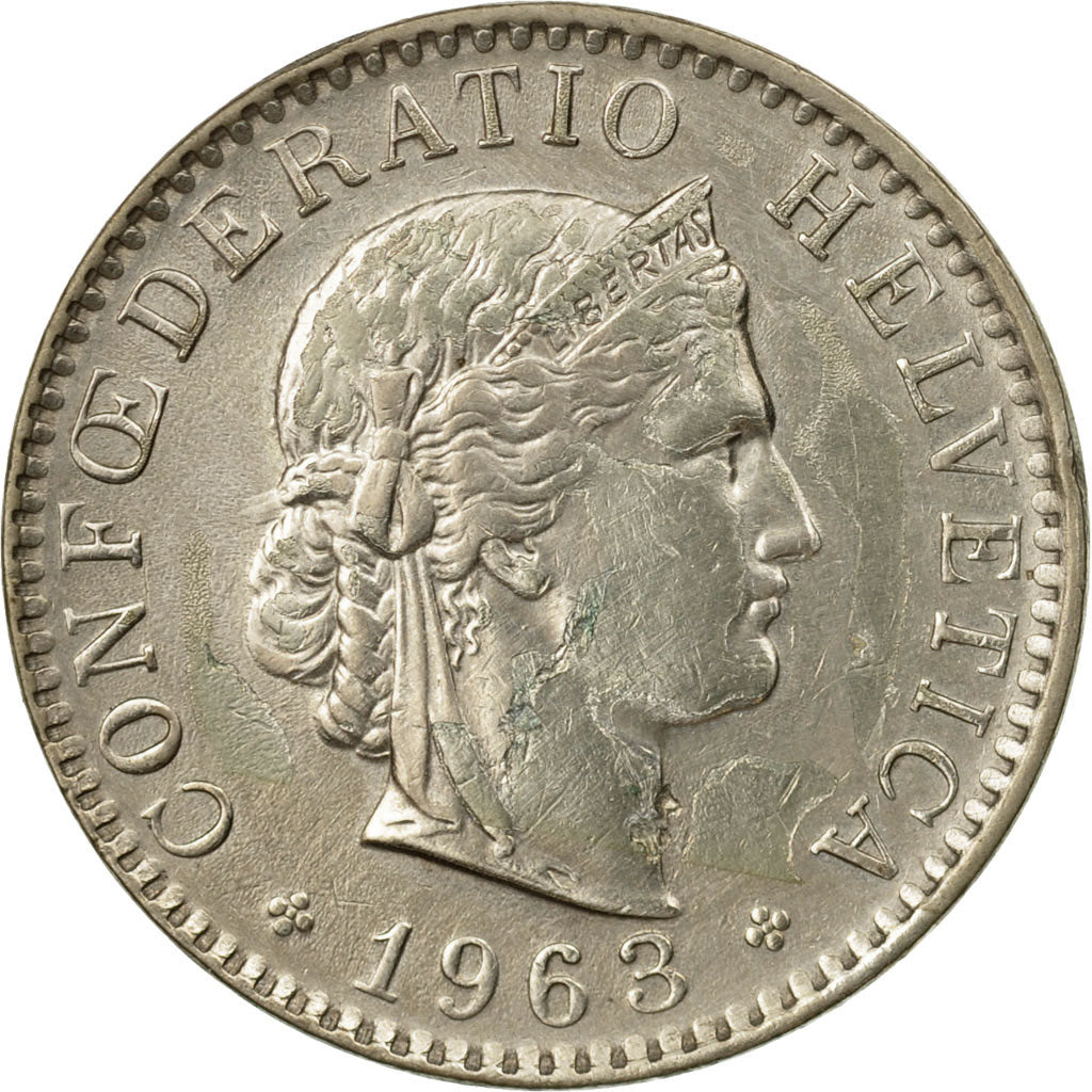 Coin, Switzerland, 20 Rappen, 1963, Bern, EF(40-45), Copper-nickel, KM:29a